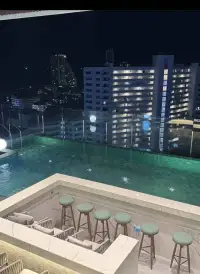 Studio Condo for Sale at View Talay 5D rooftop infinity pool with city skyline view at night