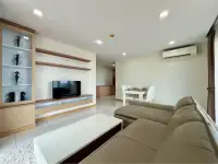 2 Bedroom Condo for Sale at Whale Marina open living area with TV unit, sofa, and dining table
