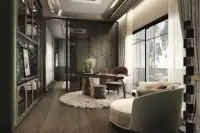 5 Bedroom House for Sale at Windemere home office with wooden desk, wardrobe and large windows