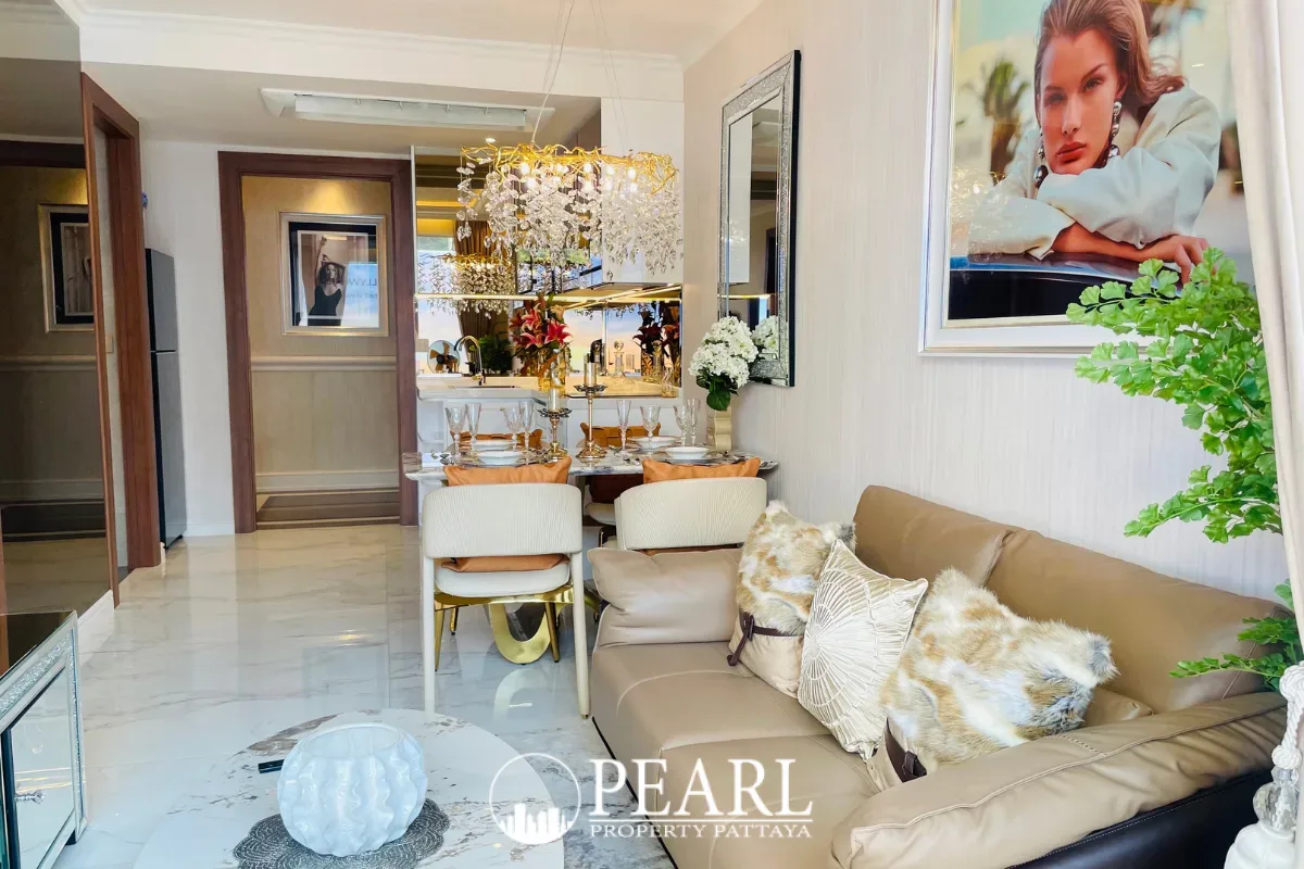 1 Bedroom Condo for Sale in The Riviera Malibu living room with modern furniture