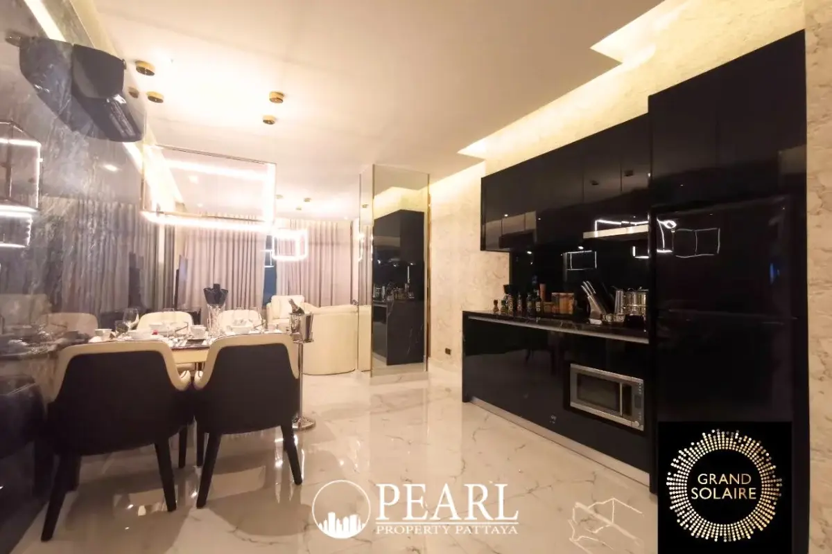 2 Bedroom Condo for Sale in Grand Solaire Pattaya private balcony overlooking the city skyline