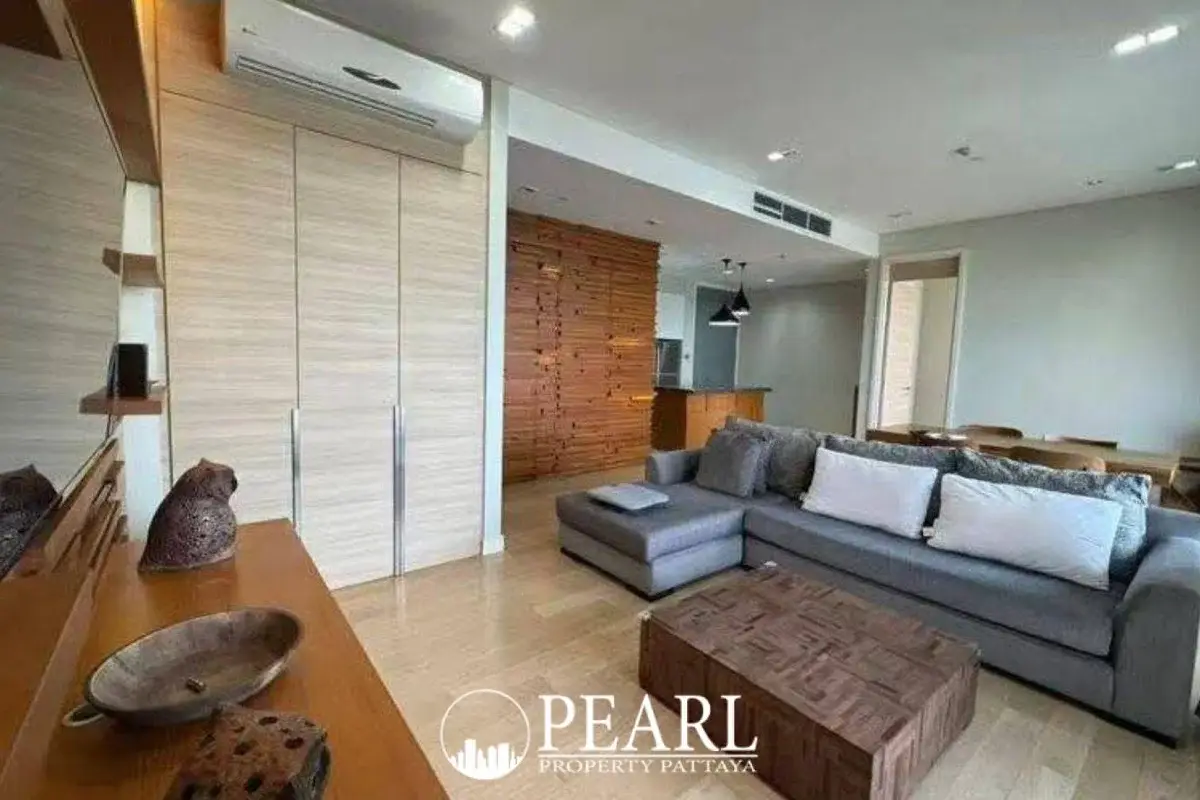 1 Bedroom Condo for Sale in Reflection Jomtien Beach living room with sofa and TV