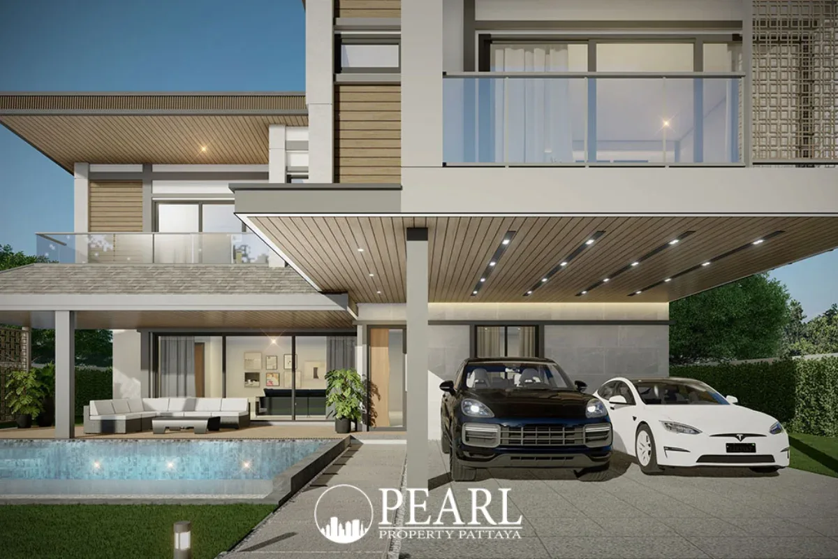 3 Bedroom Villa for Sale in Bang Lamung private swimming pool with sun loungers