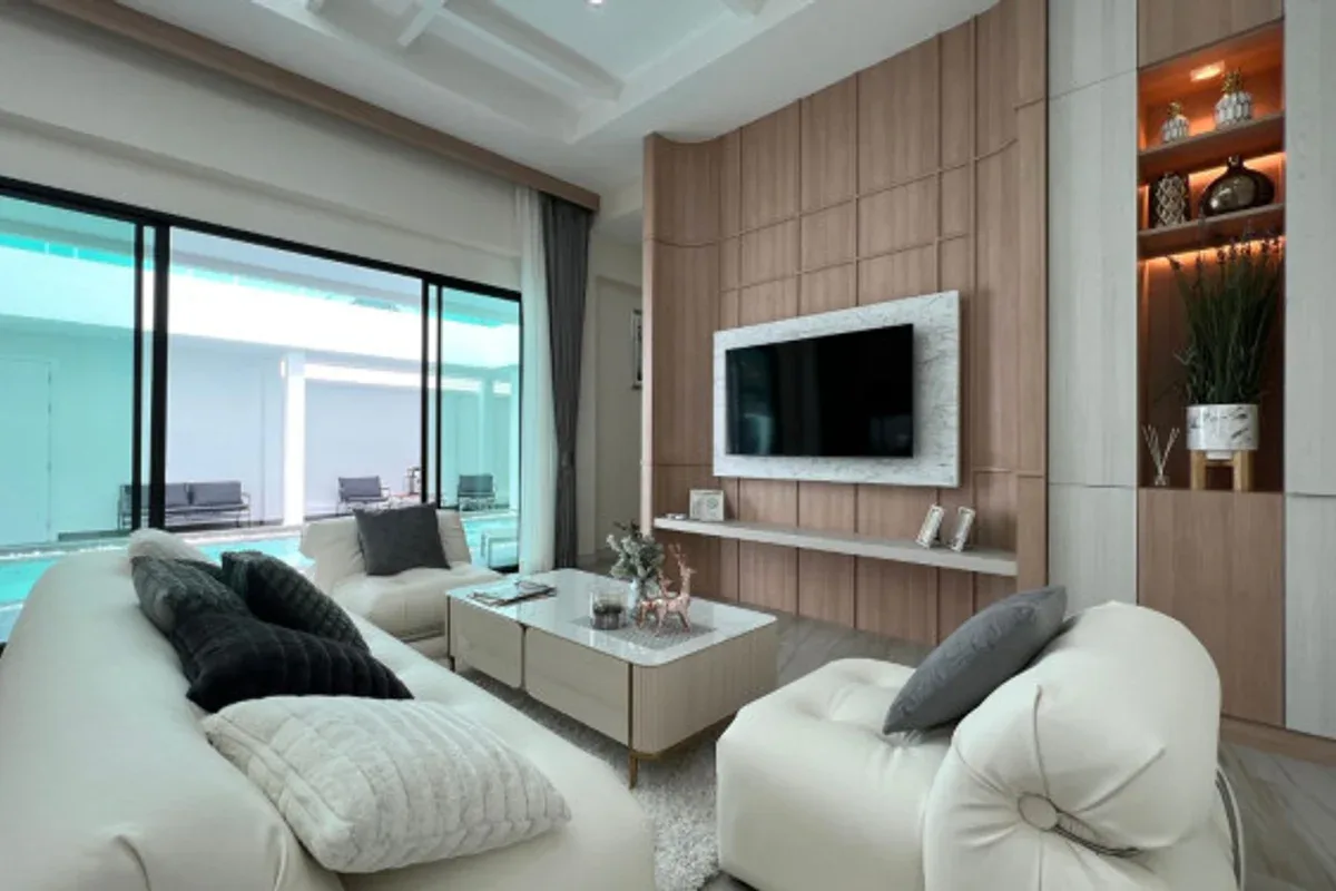 3 Bedroom House for Sale in Larelana Villa spacious living room with modern furniture