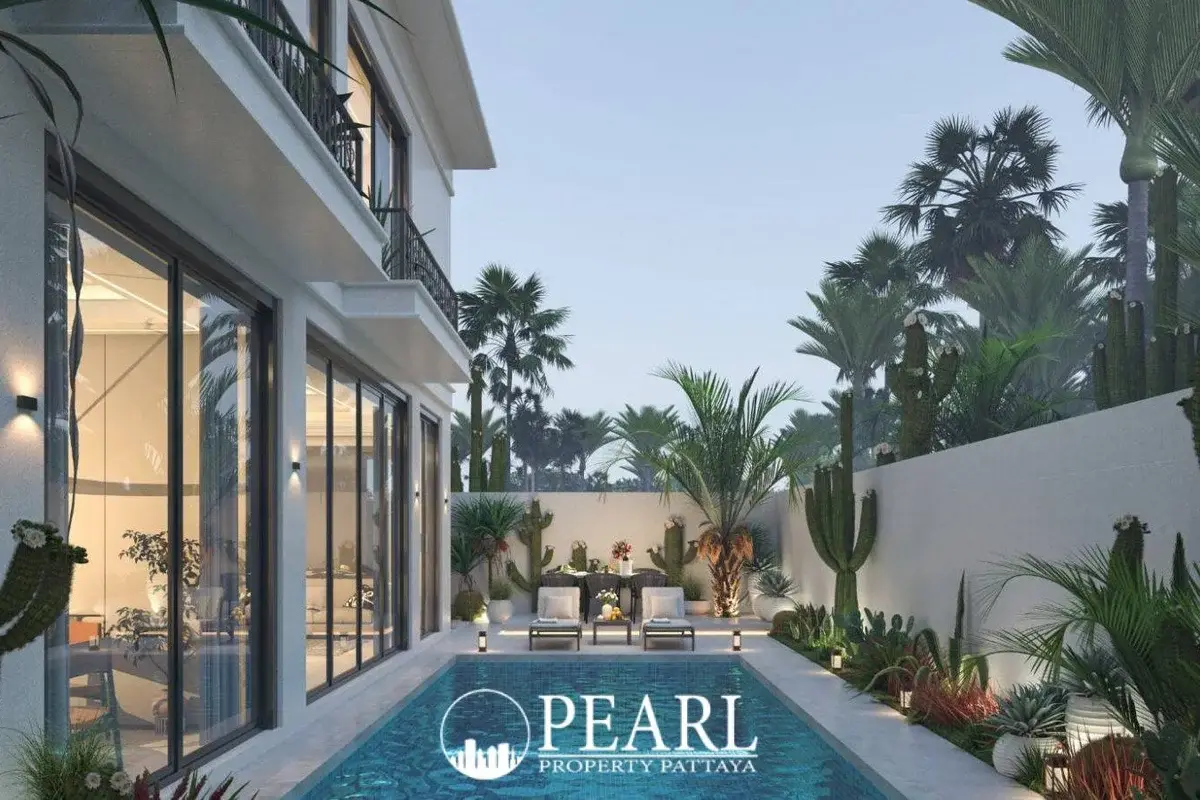 5 Bedroom Villa for Sale in Bang Lamung spacious open-plan living room with modern decor