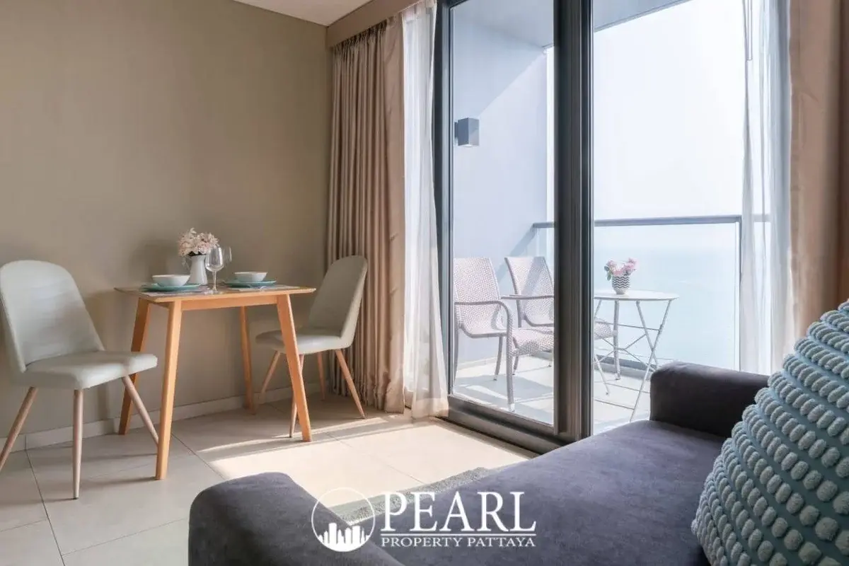 1 Bedroom Condo for Sale in Zire Wongamat private balcony overlooking the ocean