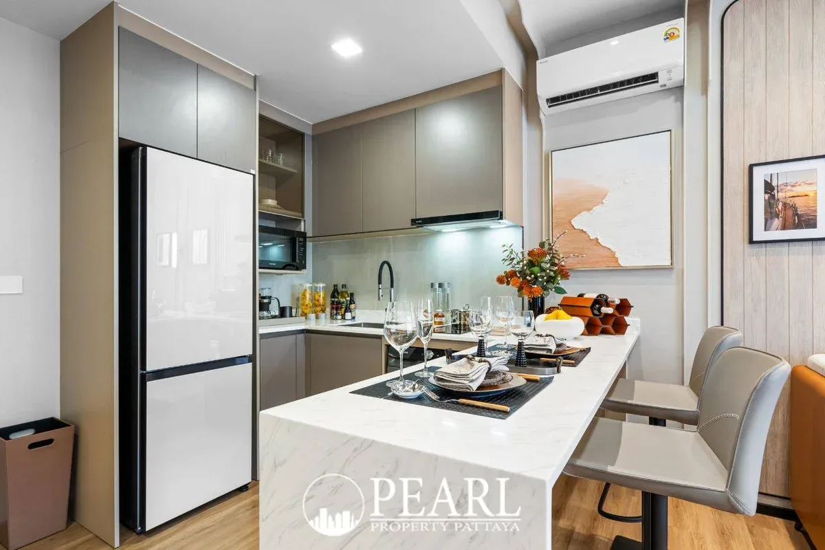 1 Bedroom Condo for Sale in Aquarous Jomtien Pattaya living room with modern furniture