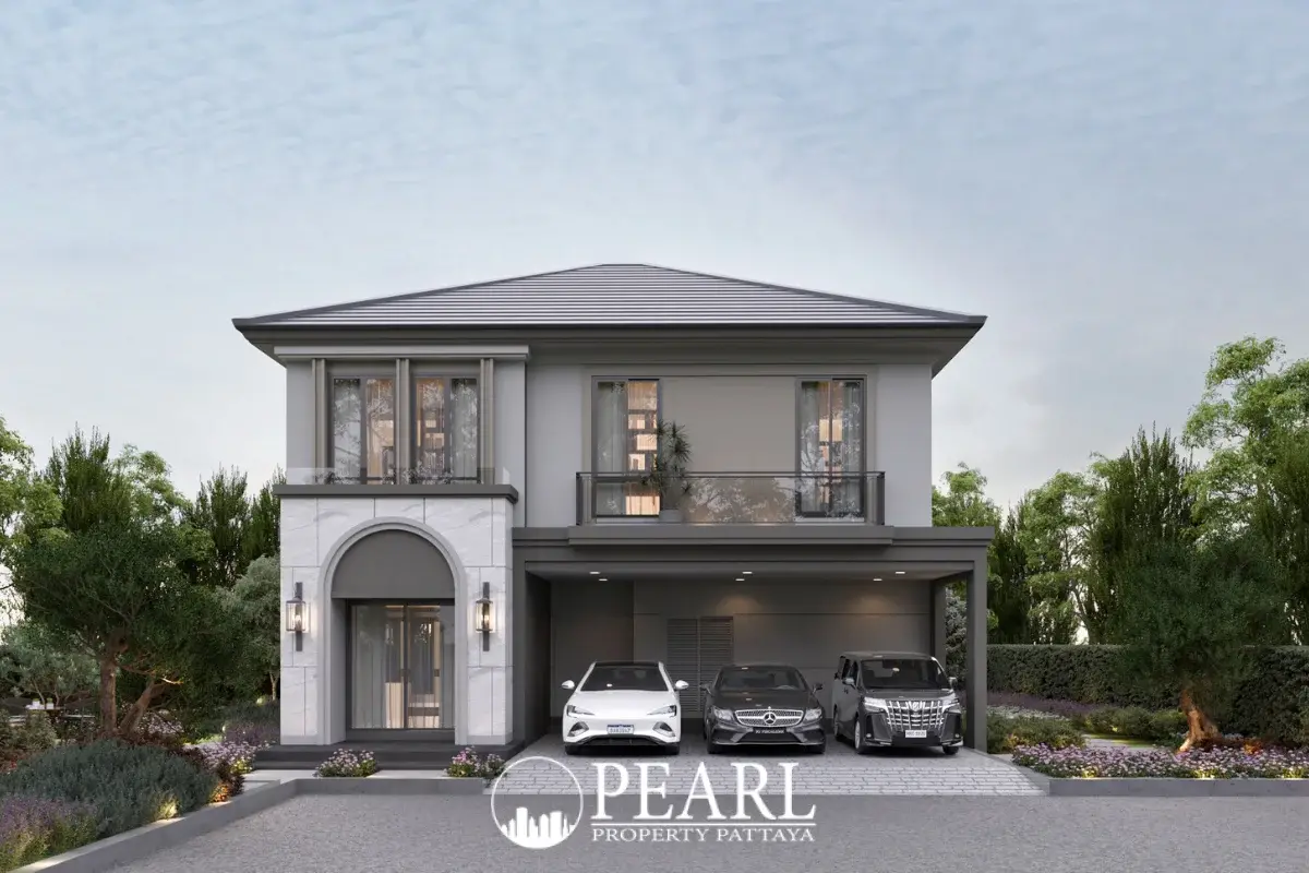 3 Bedroom House for Sale in The Palm Pattaya Chaiyapornvitee 25 exterior front view