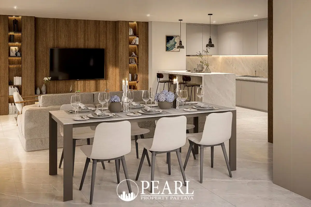 3 Bedroom Condo for Sale in Zensiri Jomtien Residences private balcony with city view