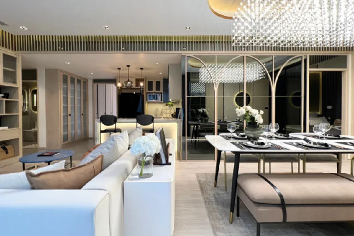 2 Bedroom Condo for Sale in SKYPARK Lucean Jomtien Pattaya modern kitchen with island