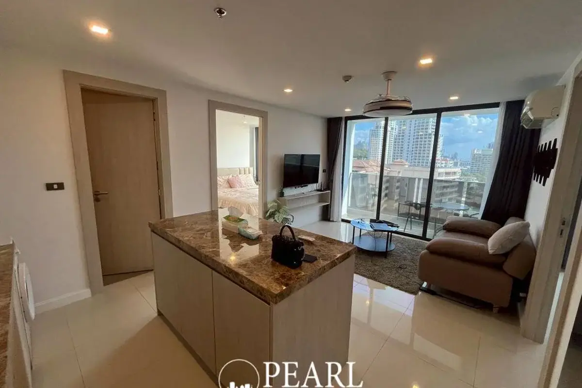 2 Bedroom Condo for Sale in Bang Lamung fully equipped kitchen with island