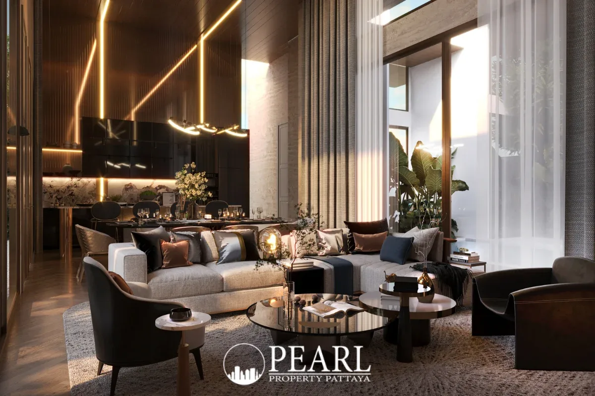 3 Bedroom House for Sale in Baan Mae 12 – Onyx Grand Village spacious living room