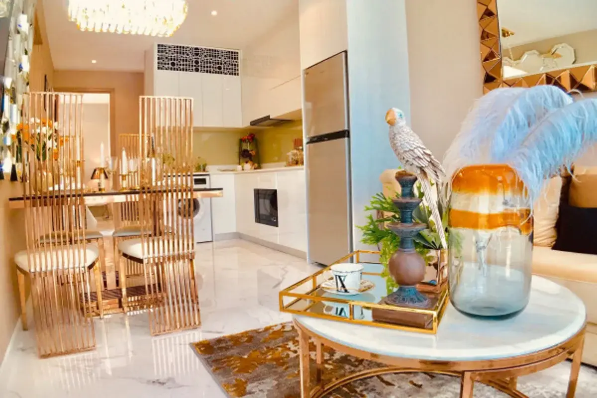 1 Bedroom Condo for Sale at Copacabana Beach Jomtien spacious living room with modern furniture