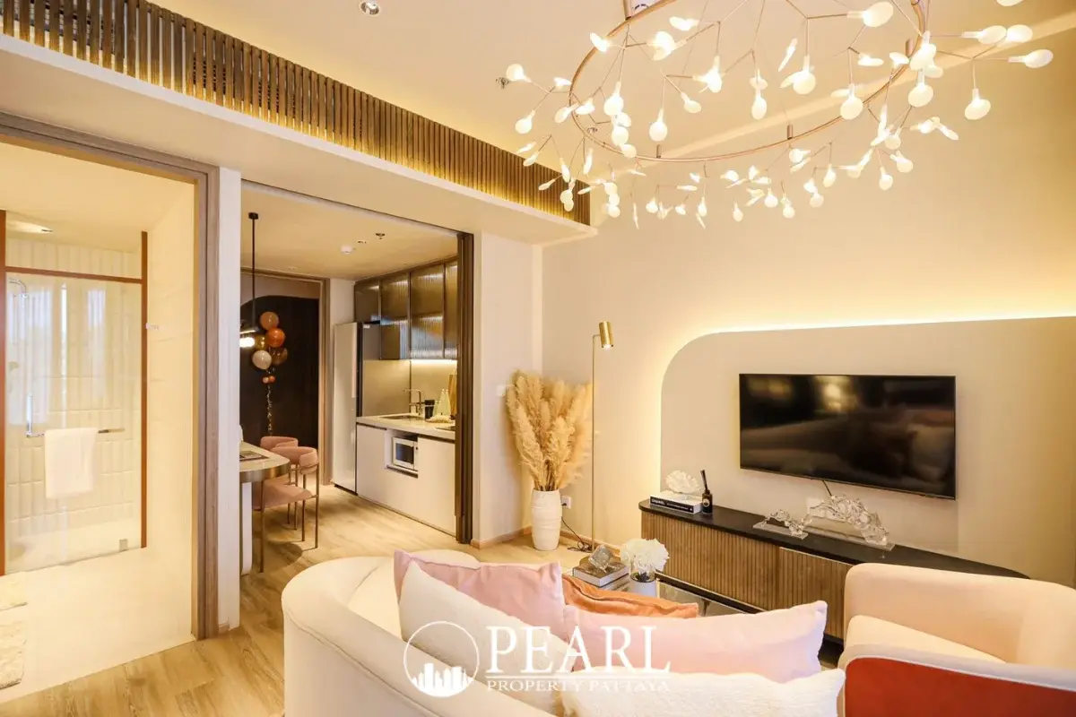 1 Bedroom Condo for Sale in Arom Jomtien spacious bedroom with balcony access