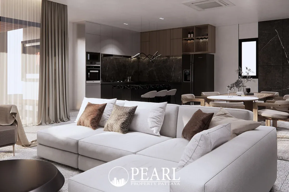 5 Bedroom Villa for Sale in Bang Lamung modern kitchen with island