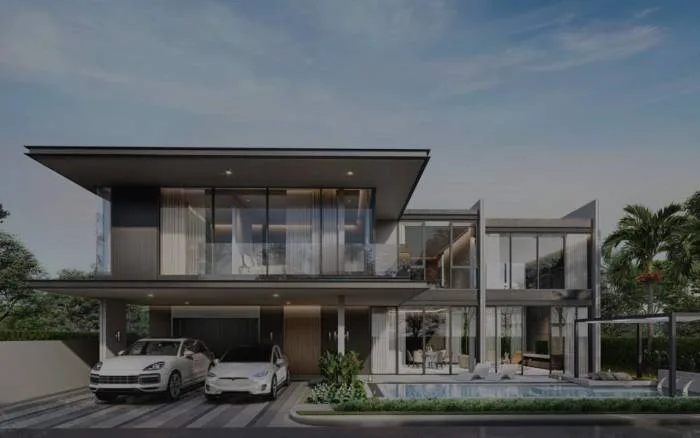 Highland Park Pool Villas Pattaya spacious fitness center with treadmills, exercise machines, and floor-to-ceiling windows overlooking greenery.