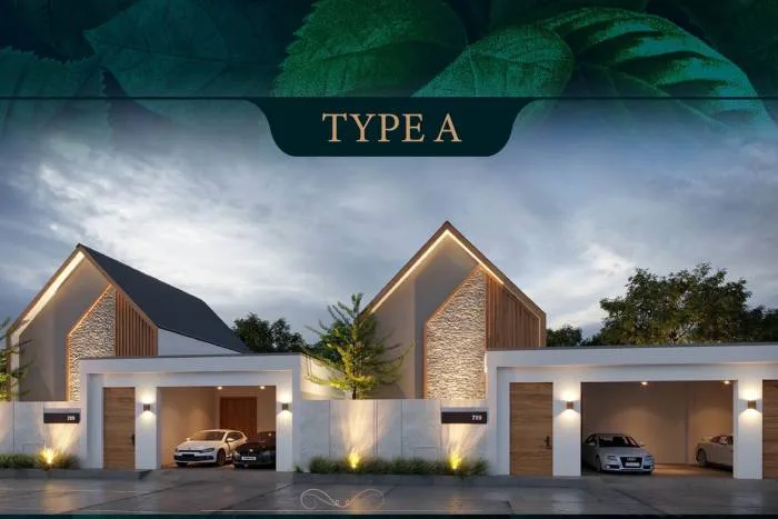 Baan Mae Pool Villa outdoor swimming pool with a waterfall feature, patio, and hanging chair.