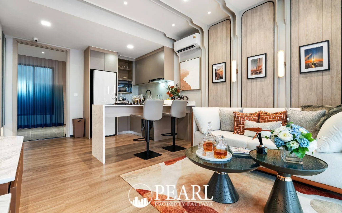 1 Bedroom Condo for Sale in Aquarous Jomtien Pattaya kitchen area with appliances