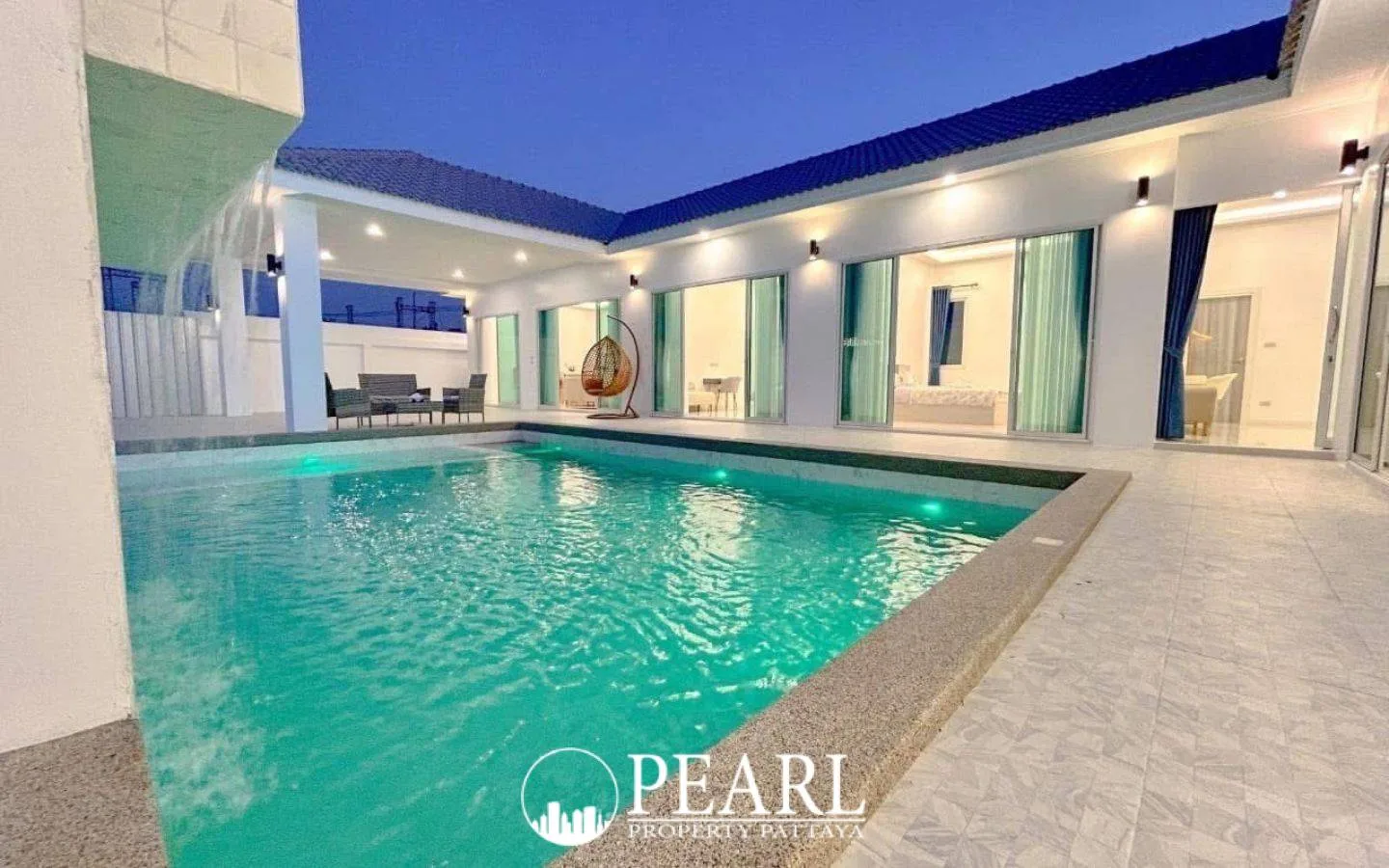 5 Bedroom House for Sale in Thamber Private Pool Villa spacious living room with modern furniture