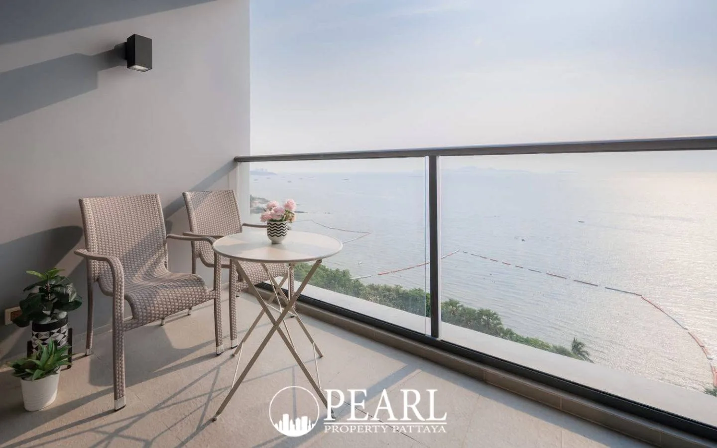 1 Bedroom Condo for Sale in Zire Wongamat living room with sea view