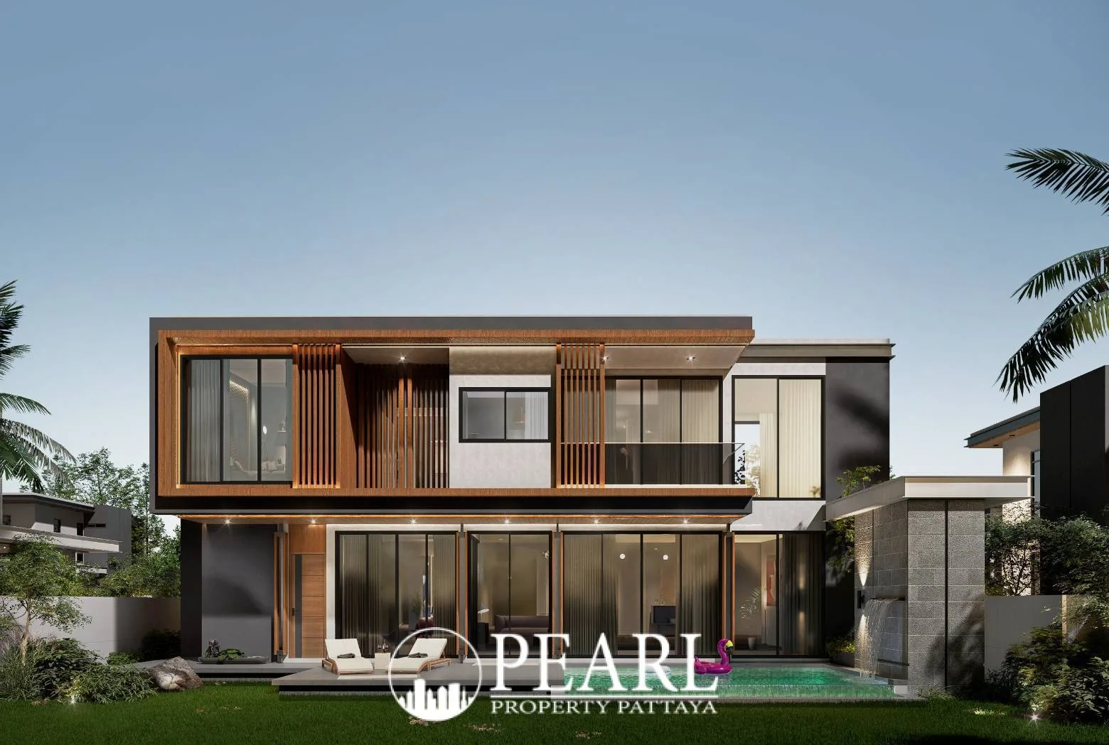 5 Bedroom House for Sale in The Ozone Wealth Jomtien Pool Villa Pattaya master bedroom with balcony