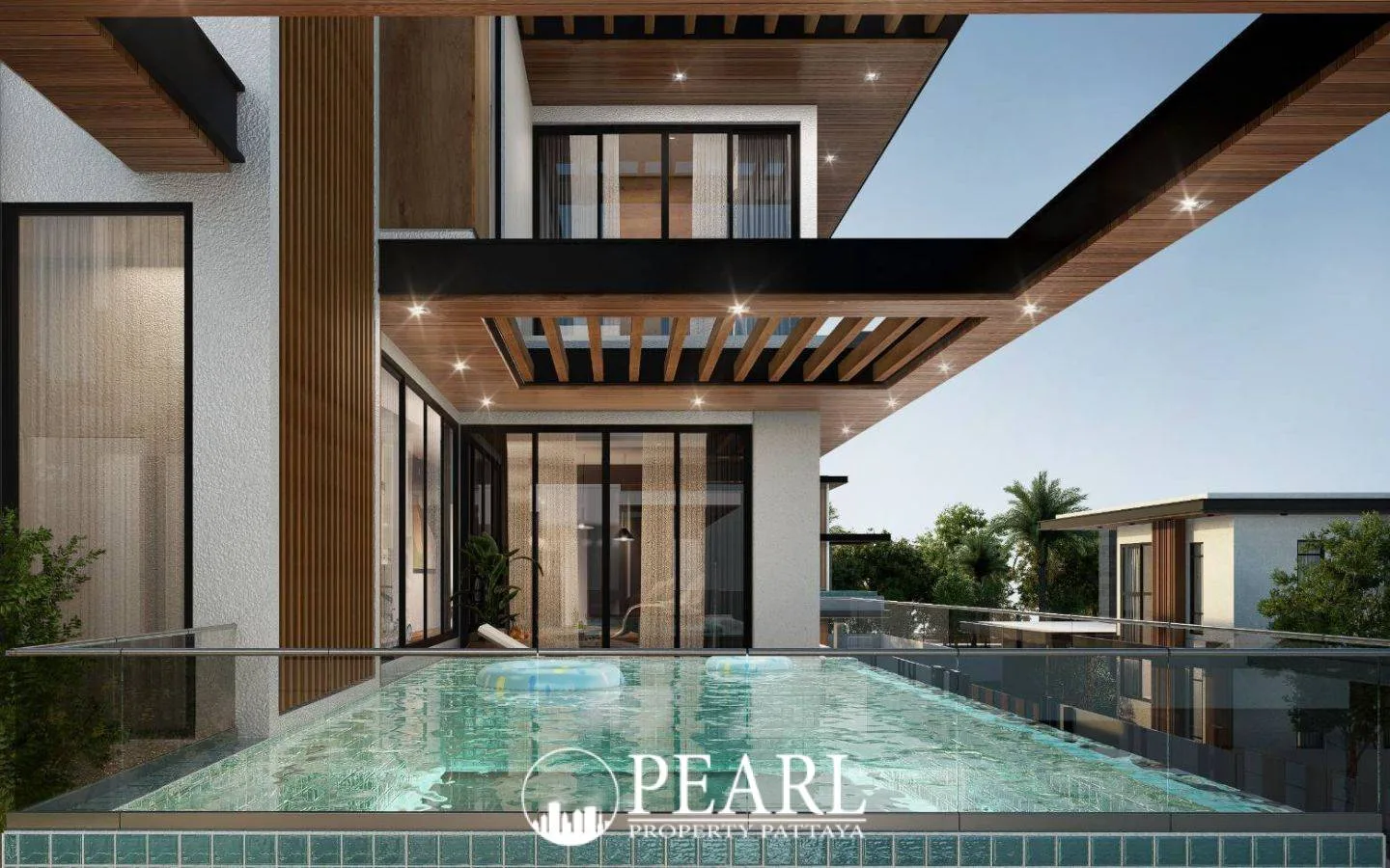 5 Bedroom House for Sale in The Ozone Wealth Jomtien Pool Villa Pattaya spacious living room with modern furniture