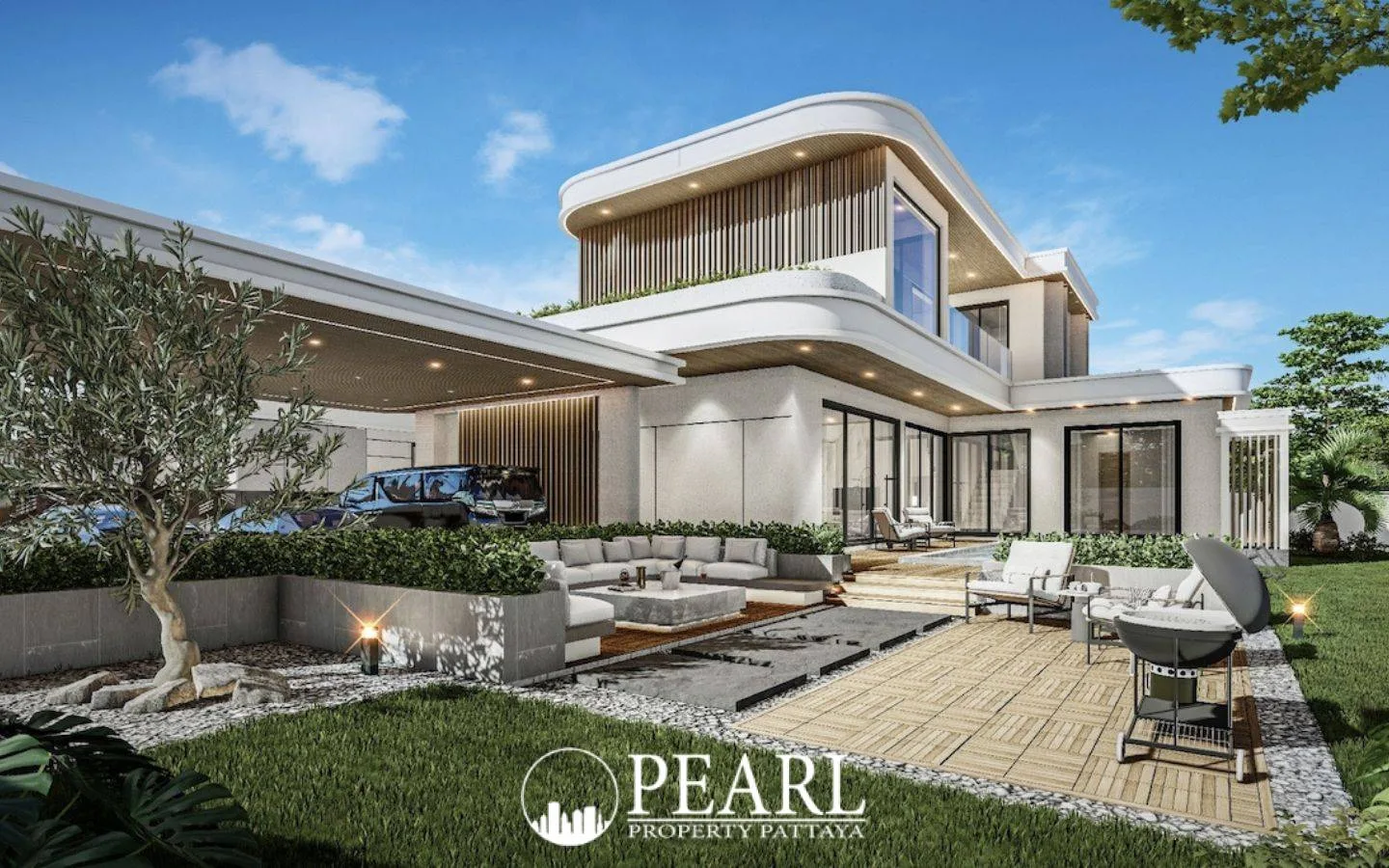 4 Bedroom House for Sale in Charin Pattaya modern kitchen with island