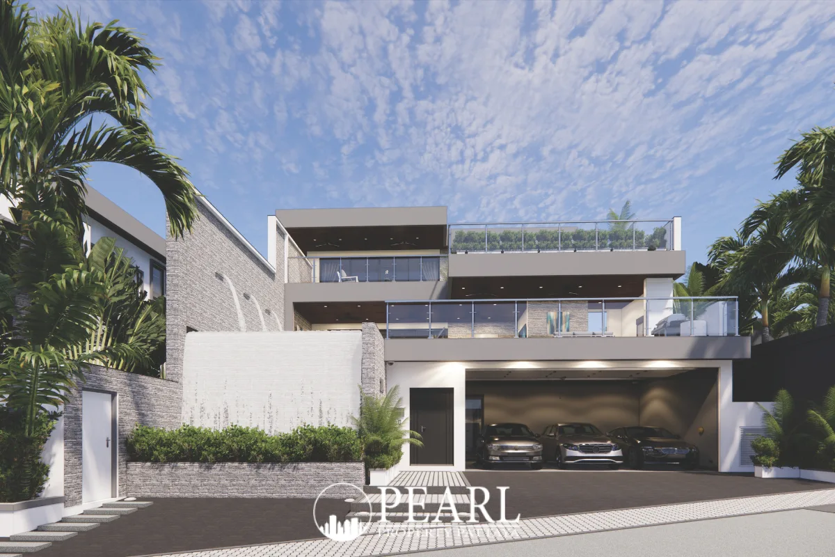 6 Bedroom House for Sale in Siam Royal View Lakeside spacious living room with modern furniture