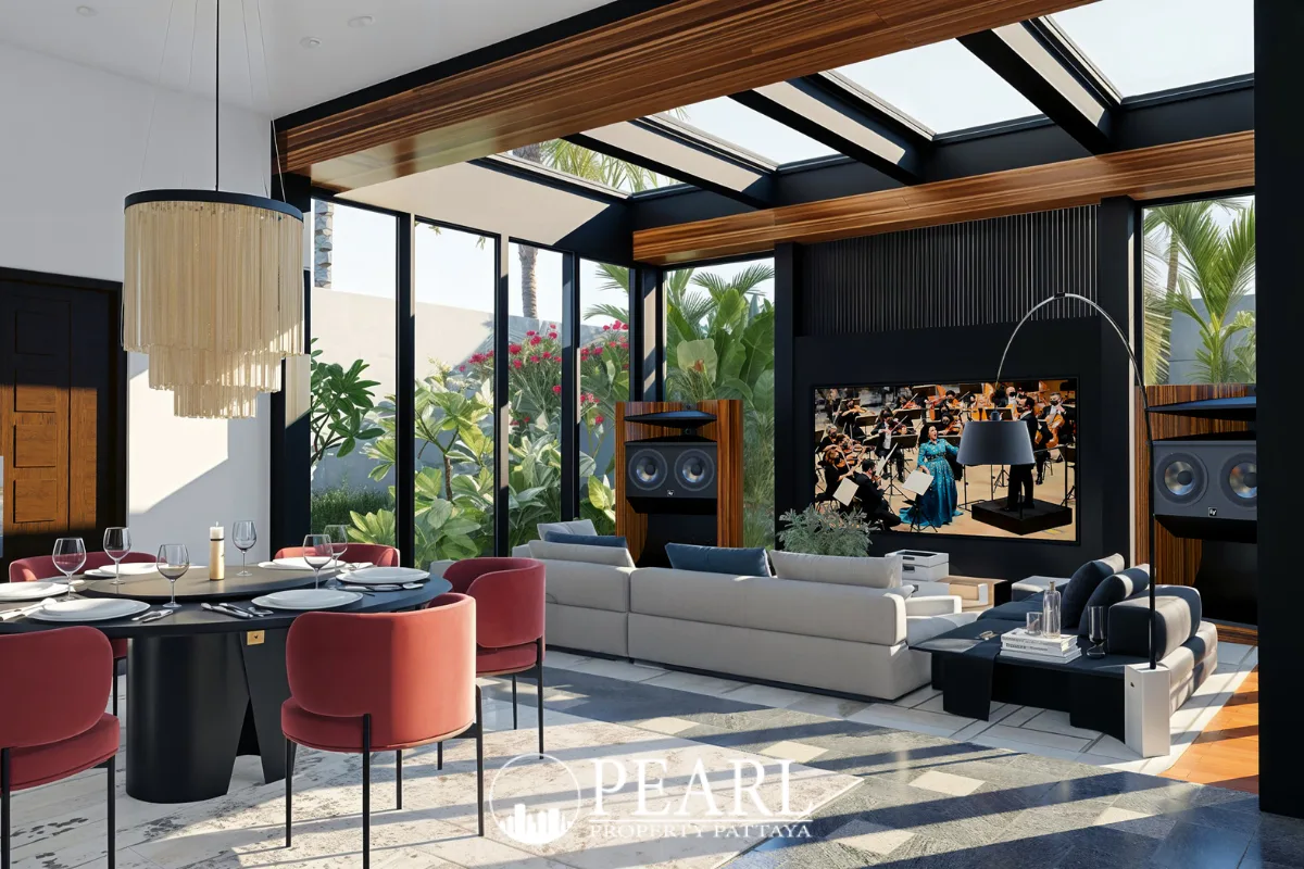 4 Bedroom House for Sale in Bamboo Luxury Villa spacious living room with modern furniture