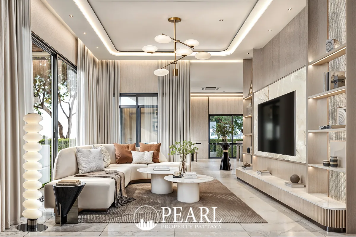 3 Bedroom House for Sale in The Palm Pattaya Chaiyapornvitee 25 modern kitchen with island