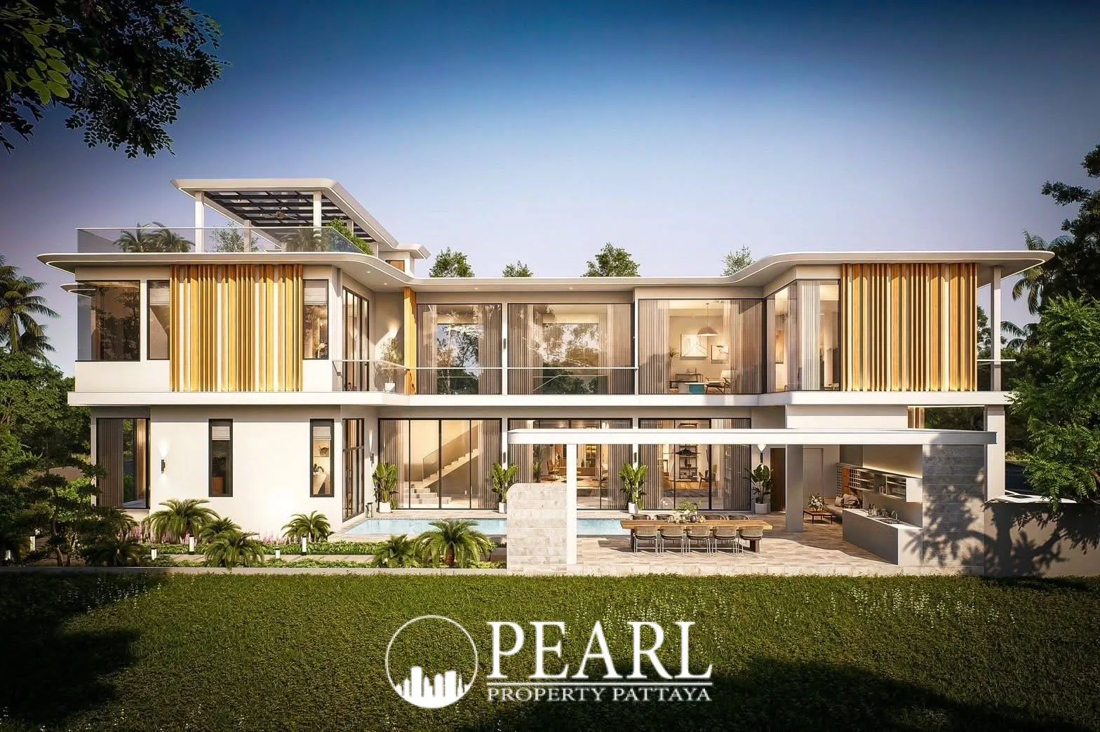 5 Bedroom House for Sale in L Pattaya spacious living room with modern furniture