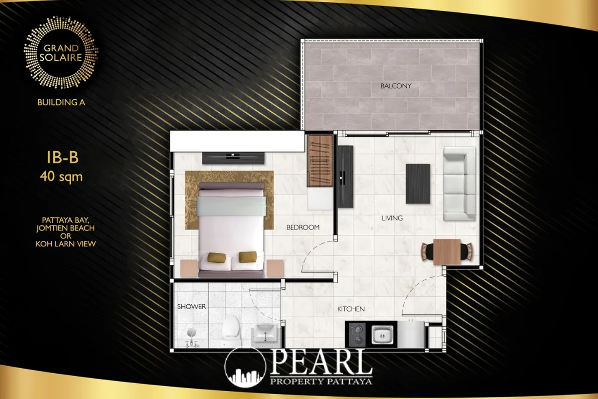 1 Bedroom Condo for Sale in Grand Solaire Pattaya balcony overlooking Pattaya cityscape