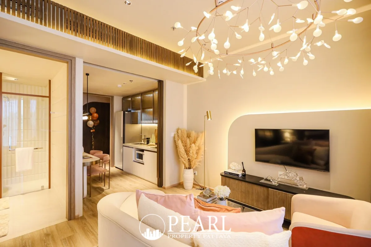 1 Bedroom Condo for Sale in Arom Jomtien sleek kitchen with integrated appliances